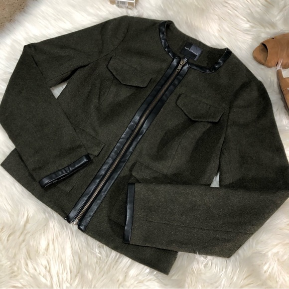 The Limited Deep Green Wool Zip Up Jacket - Blazer Size XS - Picture 5 of 7